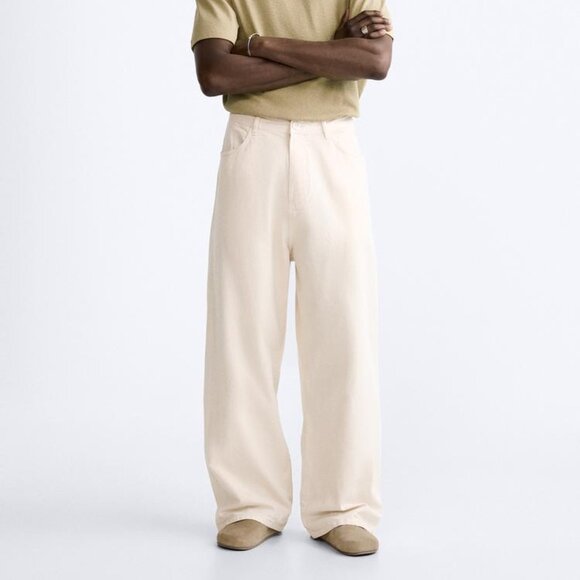 Zara Other - Zara Wide Leg Linen Blend Pants